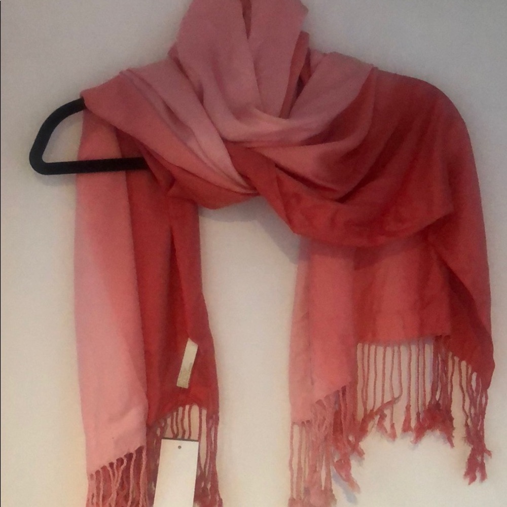 Vibrant Coral Ombré Scarf